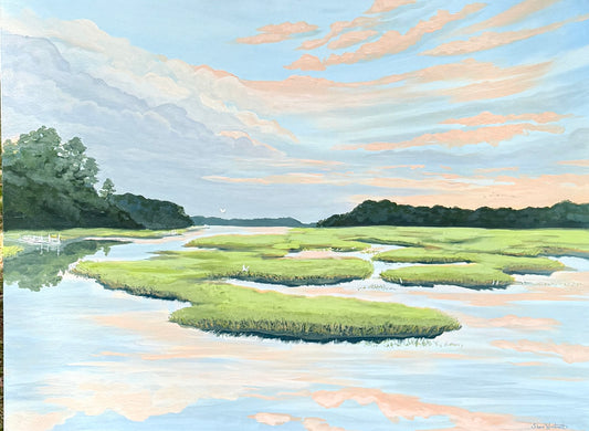 Quiet Tide — Original 36x48 Marsh Landscape Painting