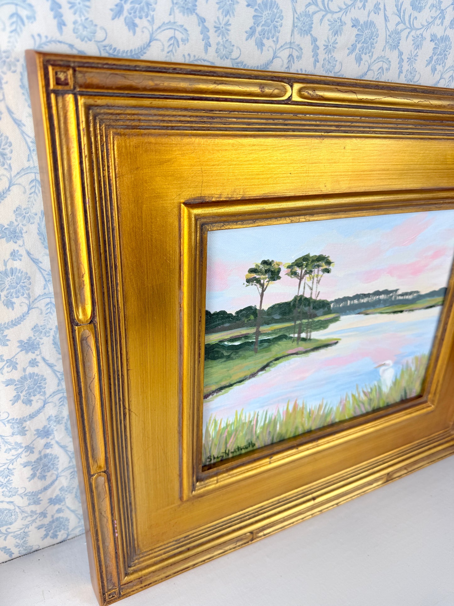 Heron | Original Acrylic Painting | Lowcountry Classic Collection | Framed