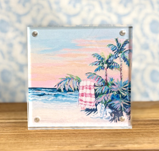 Boots on the Beach- Acrylic Framed Giclee Print