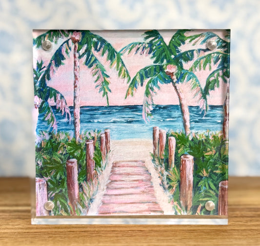 Tropical Getaway- Acrylic Framed Giclee Print