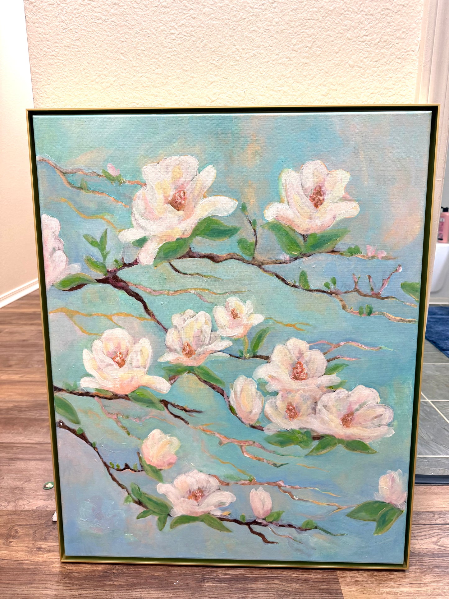 Original Oil Painting (framed)-Sweet Magnolia's