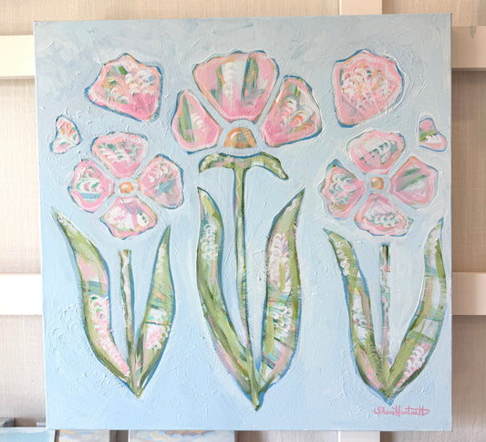 "Bloom in Blue" Original Canvas Painting