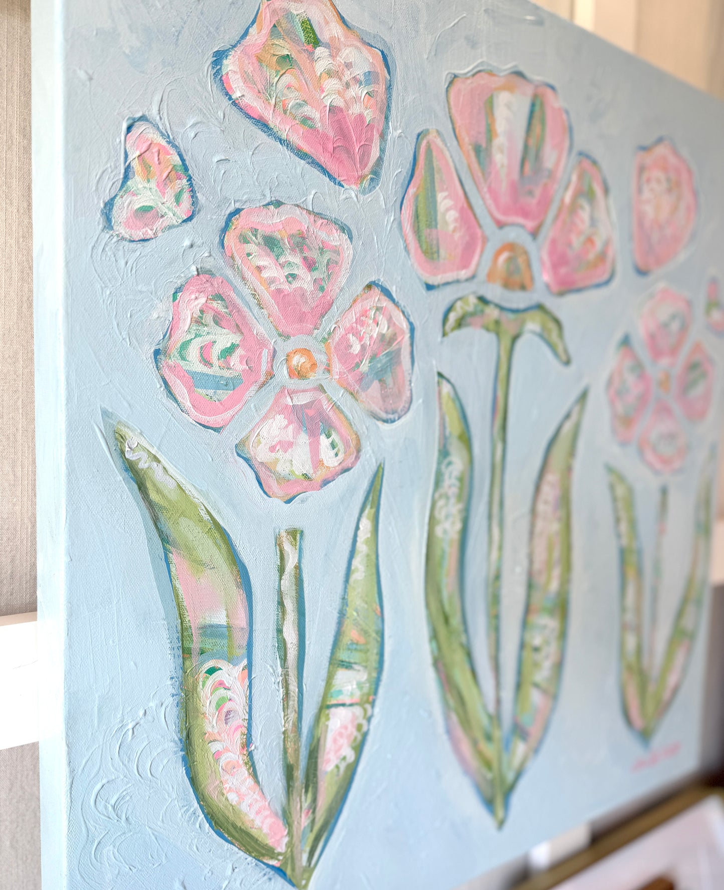 "Bloom in Blue" Original Canvas Painting
