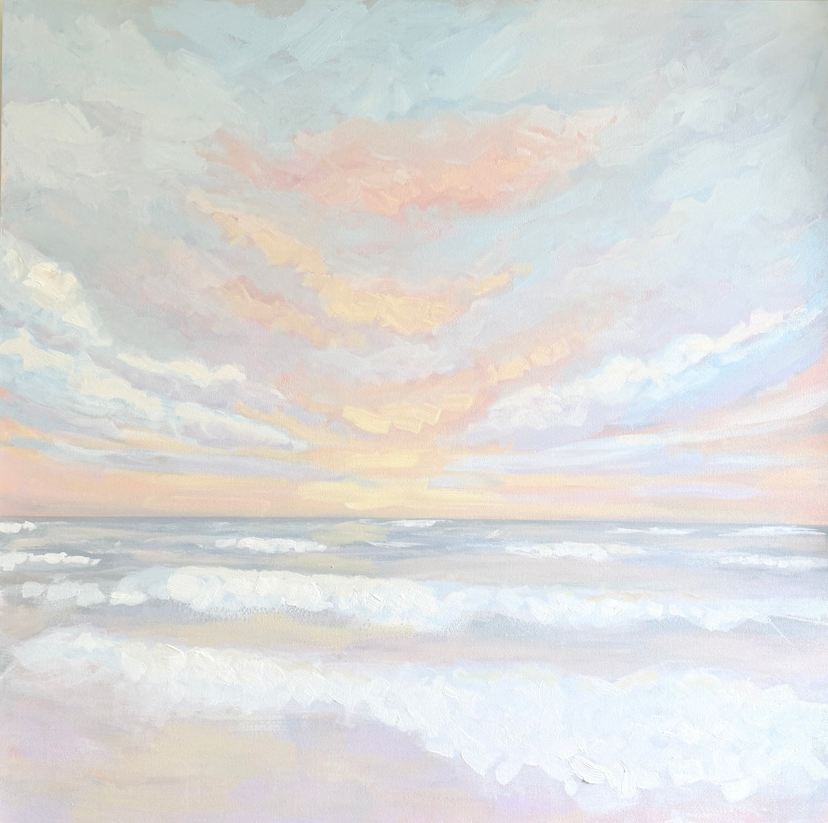 First Light | 48x48 Original Acrylic Coastal Seascape Painting
