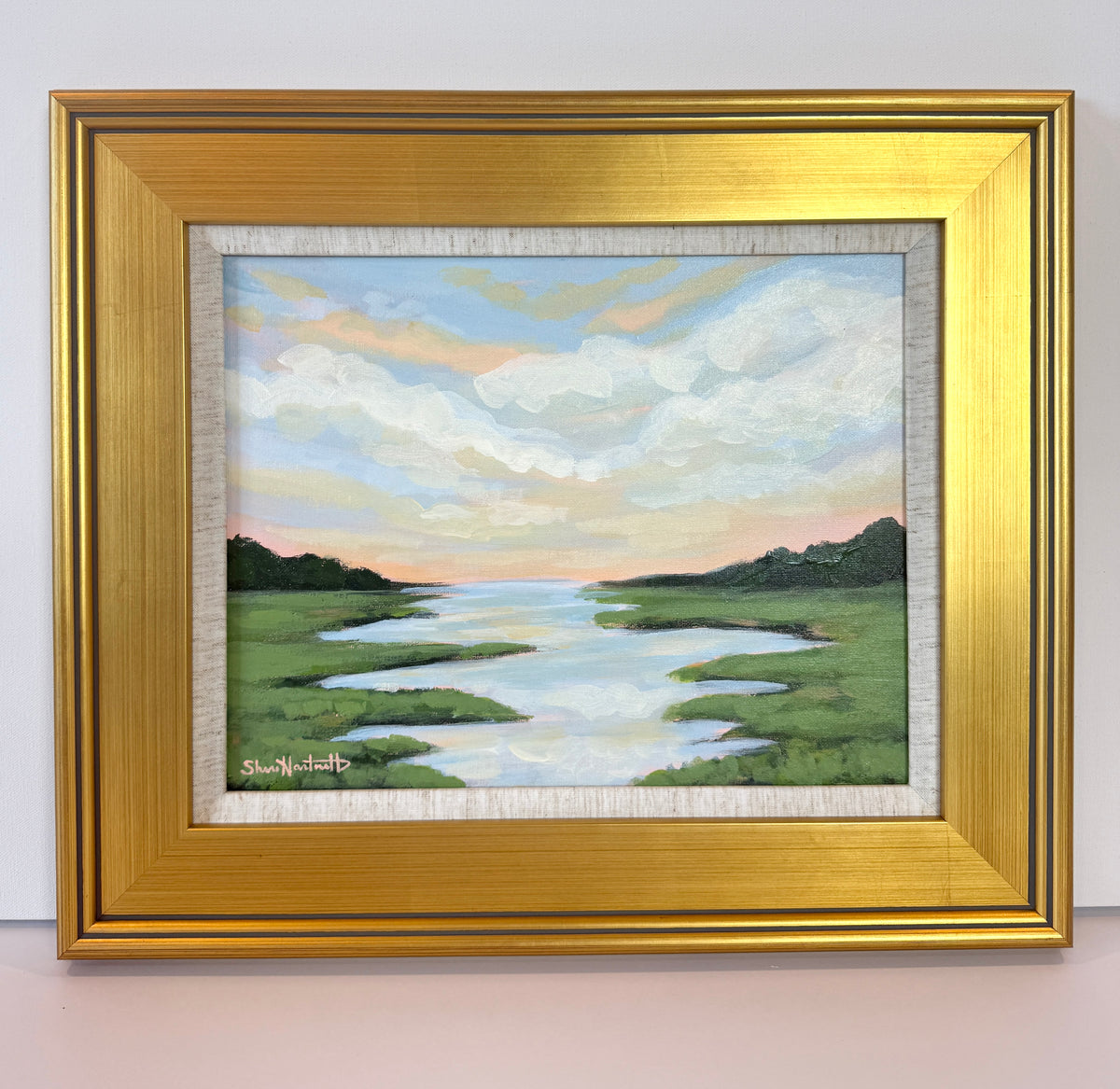 Golden Hour - Original Painting - Framed Gold Plein Air