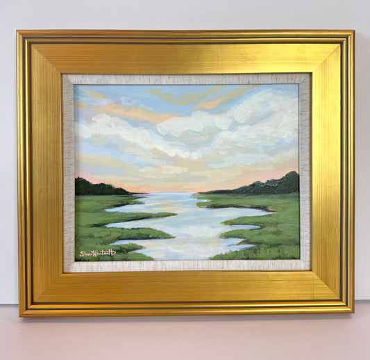 Golden Hour - Original Painting - Framed Gold Plein Air