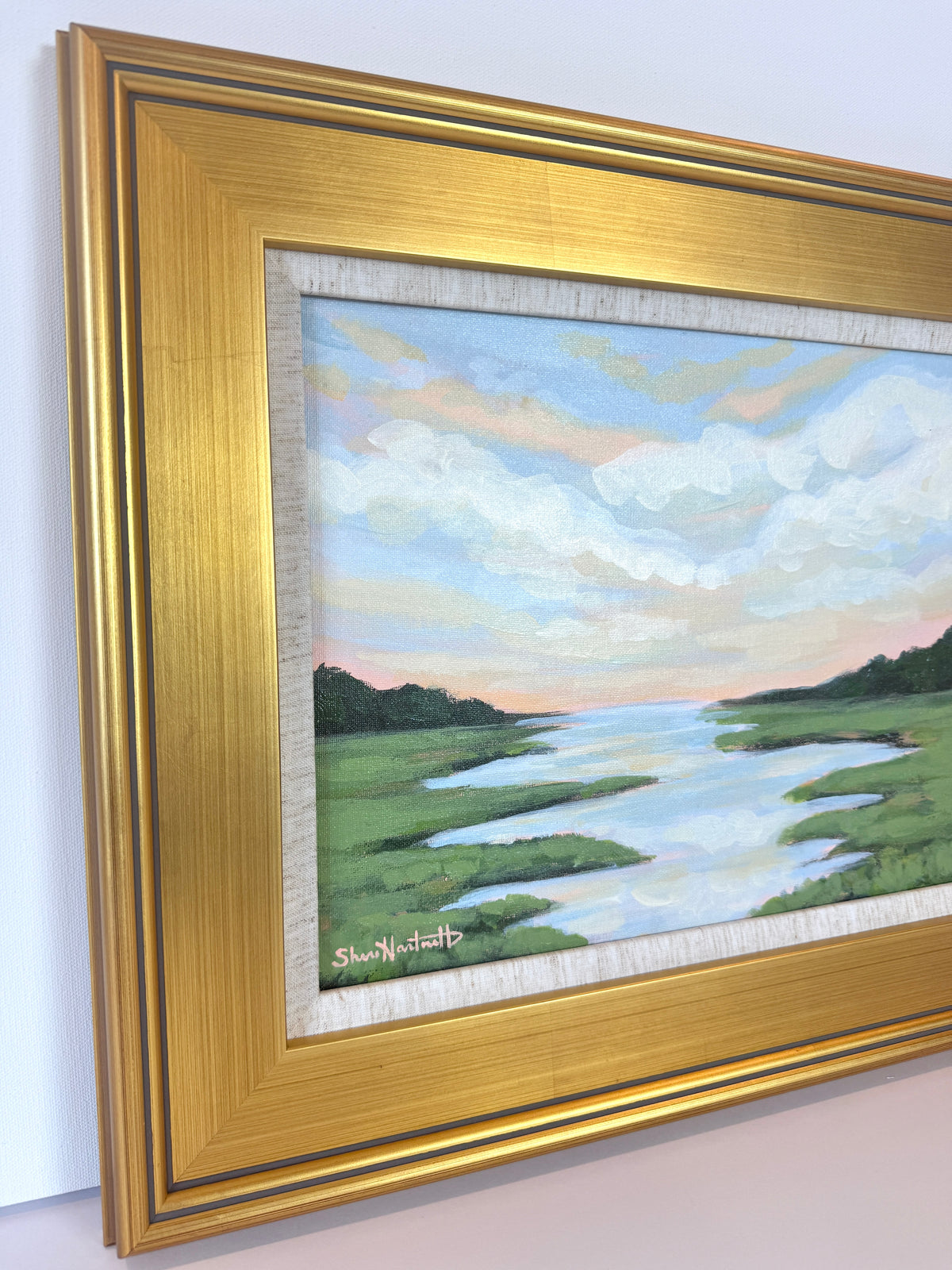 Golden Hour - Original Painting - Framed Gold Plein Air