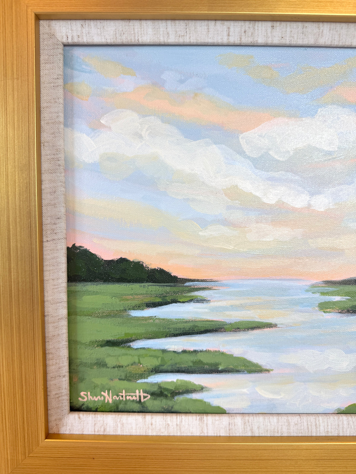Golden Hour - Original Painting - Framed Gold Plein Air