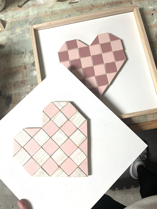 Checkerboard Heart Valentine Sign