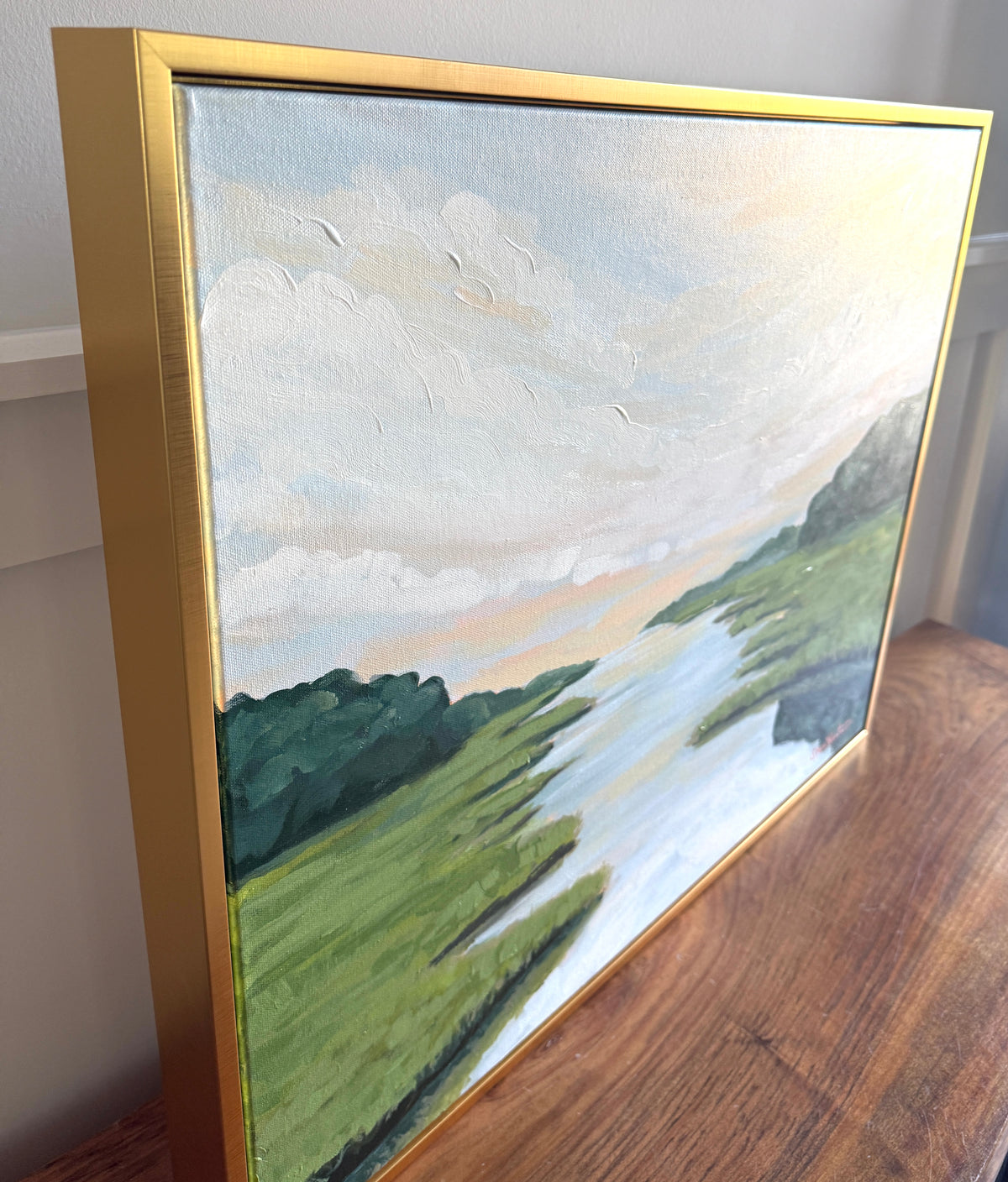Stillness at Dusk - Original Painting- Gold Framed