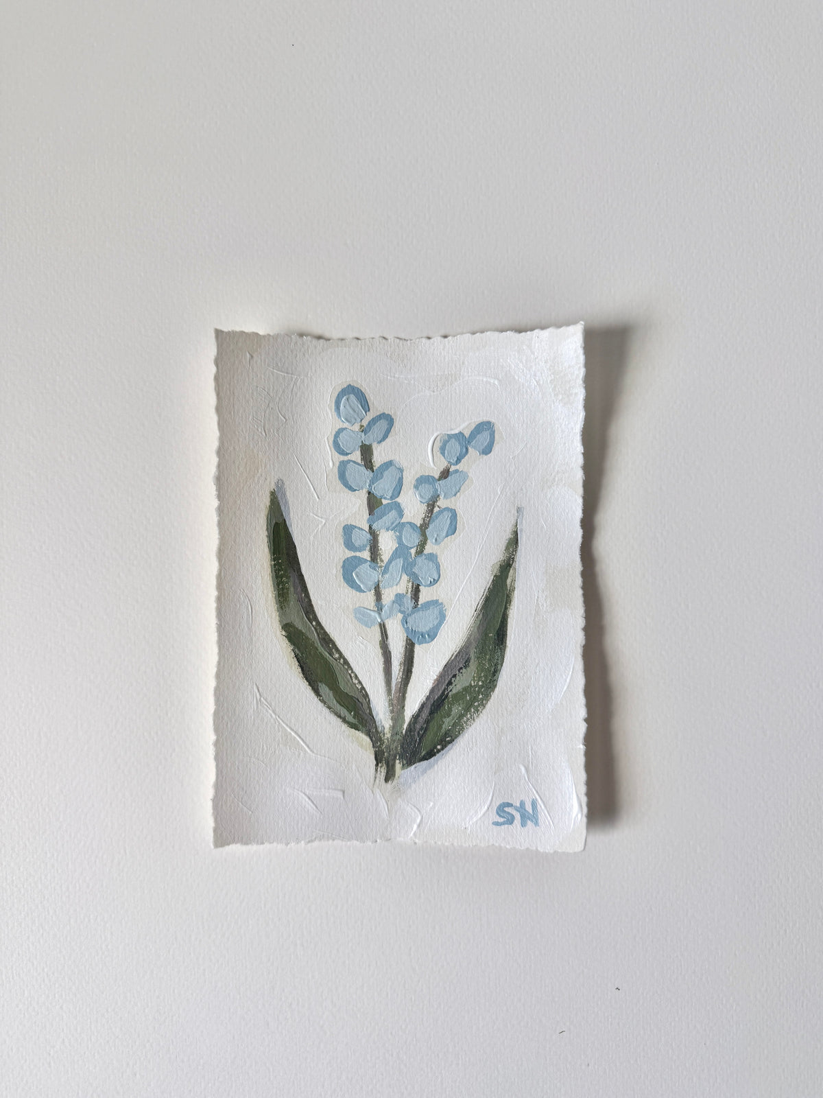 Original Floral Acrylic Painting | 5x7 Deckled Edge Paper