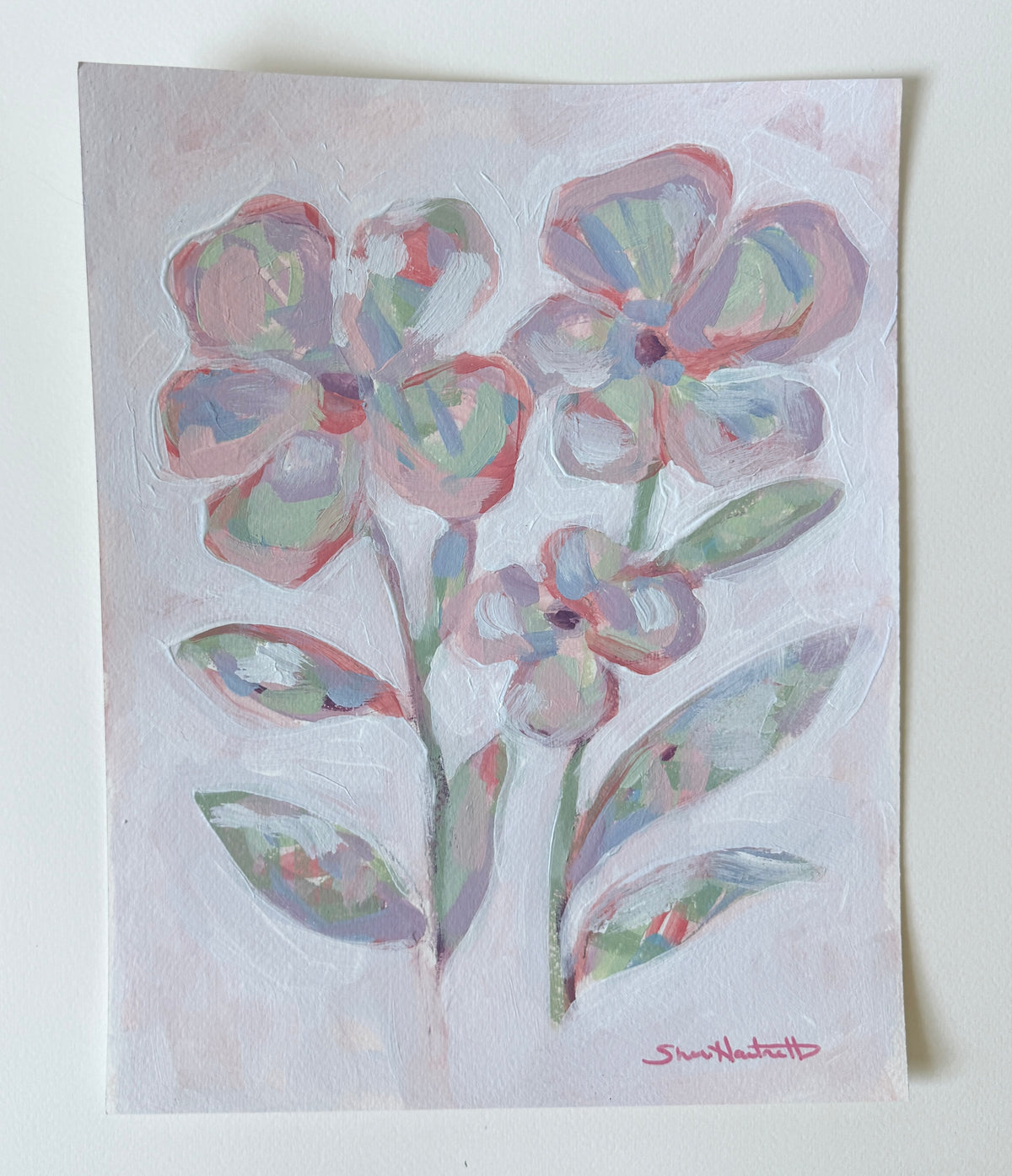 Blushing Blooms III — Original Acrylic Painting