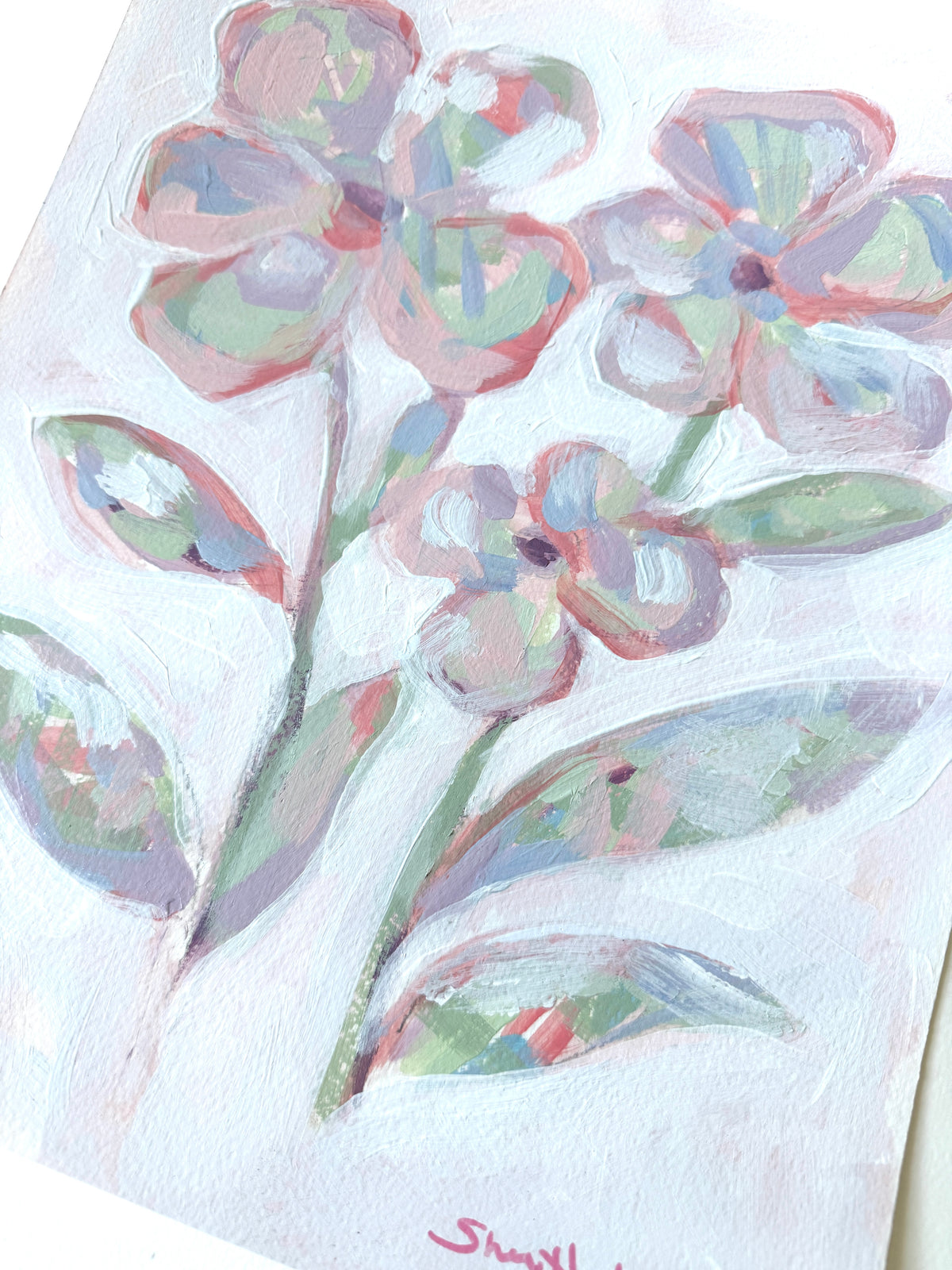 Blushing Blooms III — Original Acrylic Painting