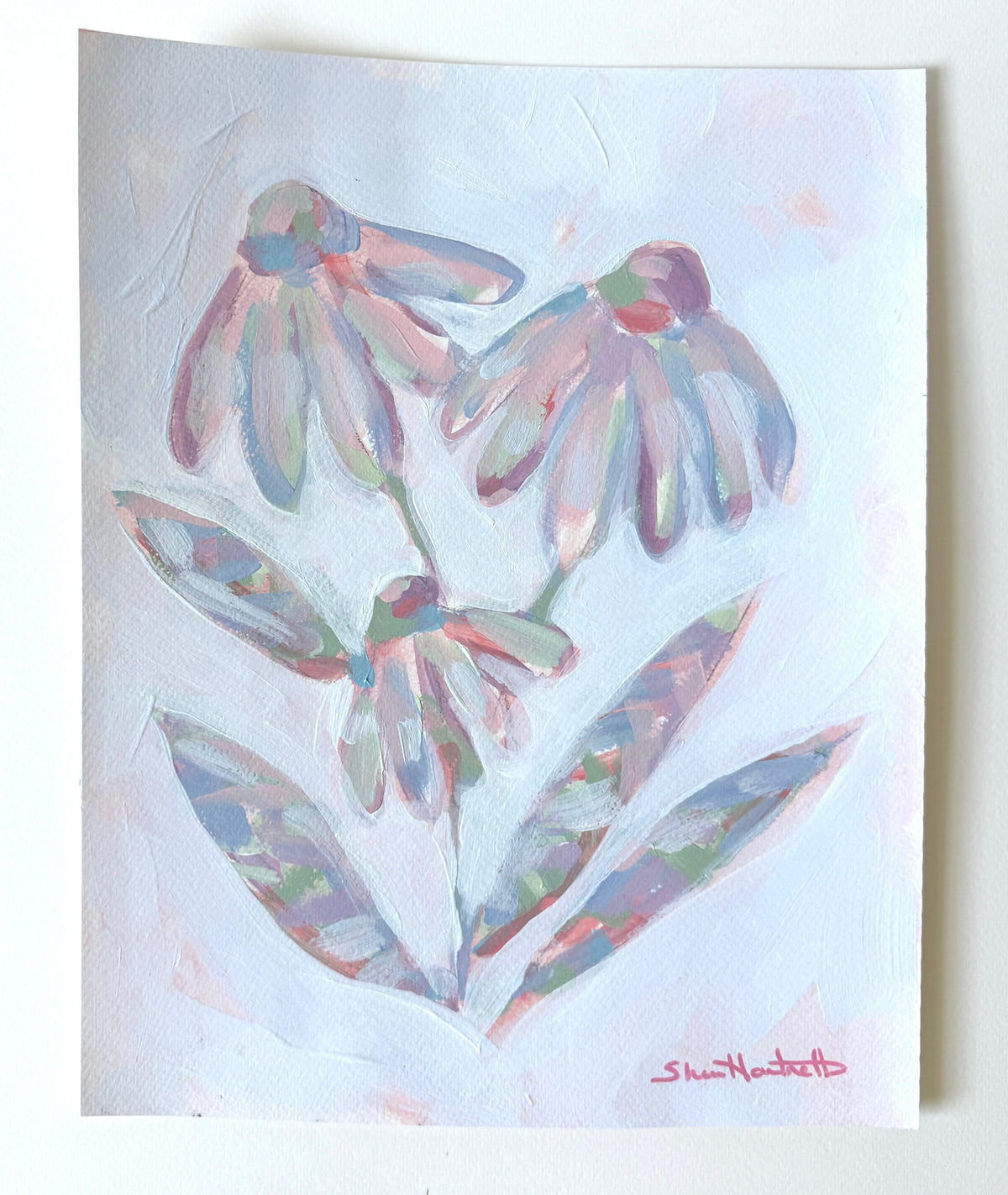 Blushing Blooms IV — Original Acrylic Painting