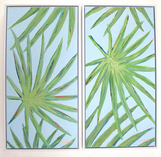 Palm Leaf Tall Set (Available April 17th)-Original Painting