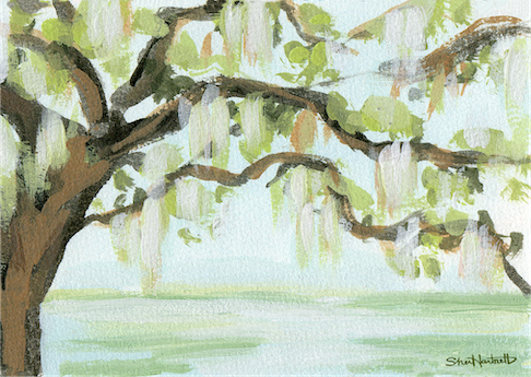 Lowcountry Coastal Calm Acrylic Painting Prints — Set of 4
