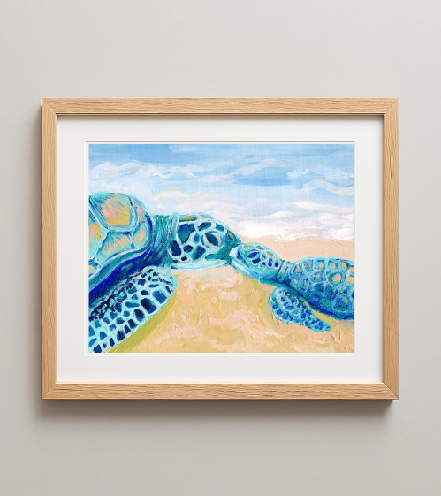 Sea Turtle "First Meeting" - Giclee Print