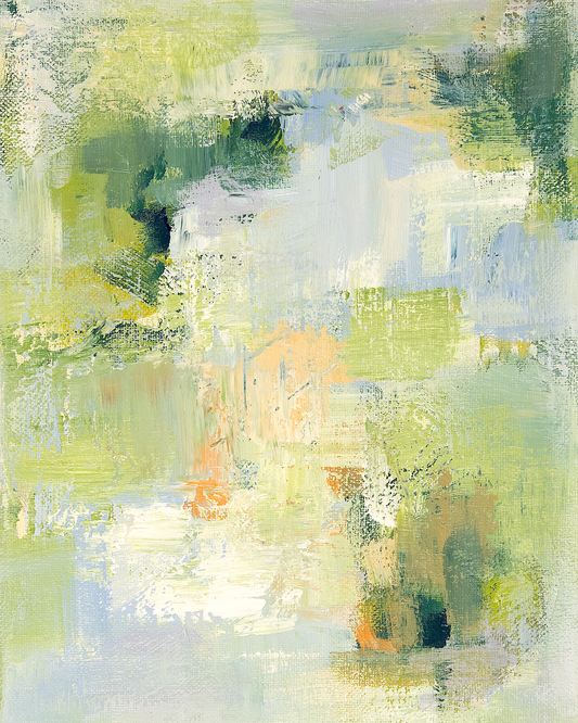 Marsh Mist Abstract — Soft Green Lowcountry Abstract Fine Art Print