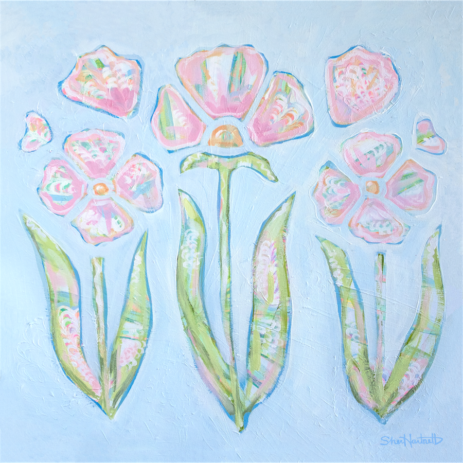 Blue Blooms - Floral Fine Art Print