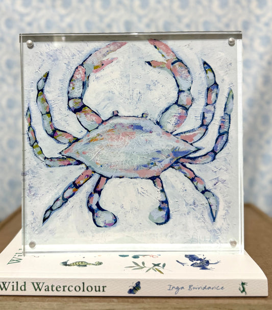 "Dancing Crab"- Blue Crab Acrylic Framed Print