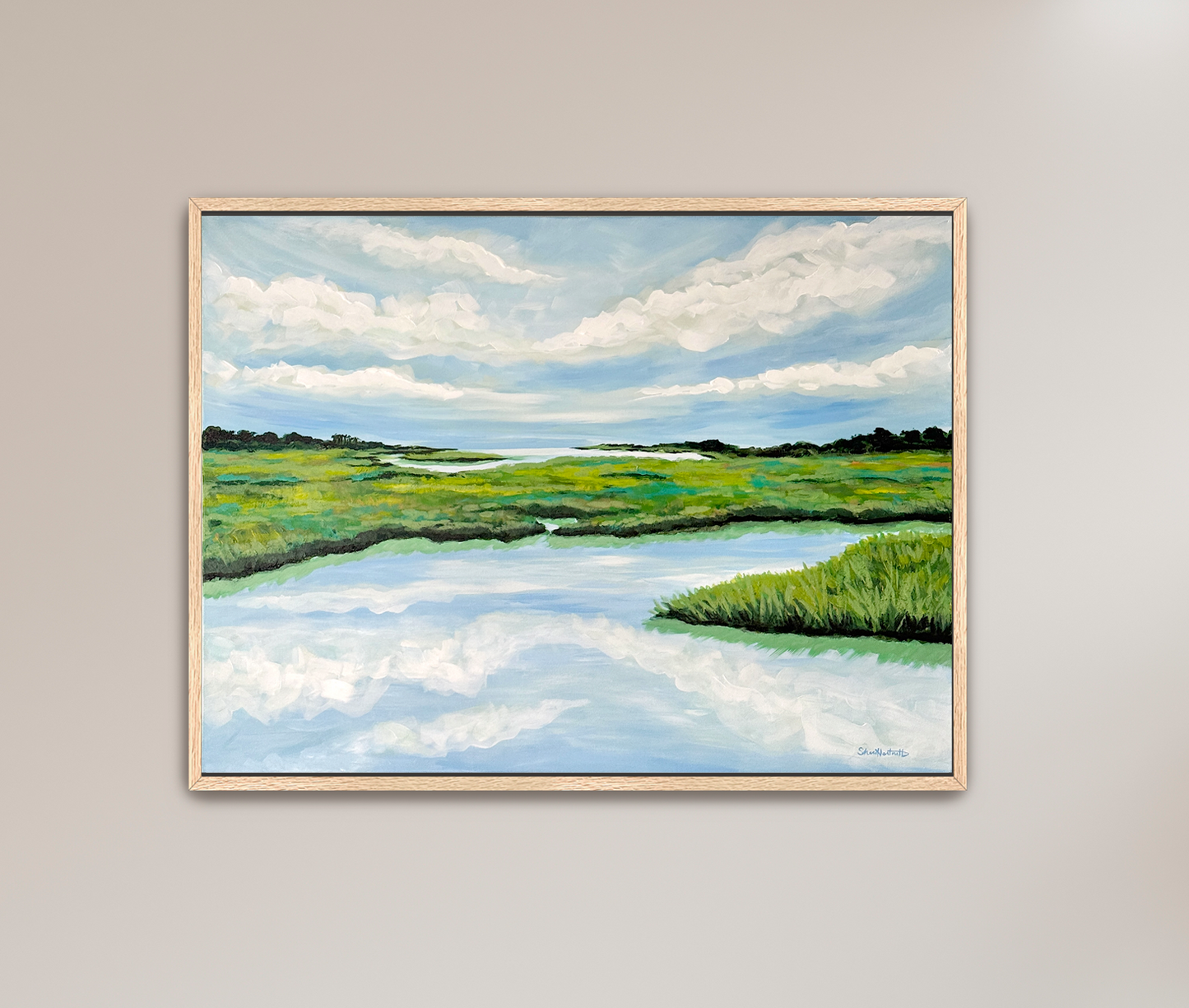 Endless Blue Marsh- Framed Canvas Prints