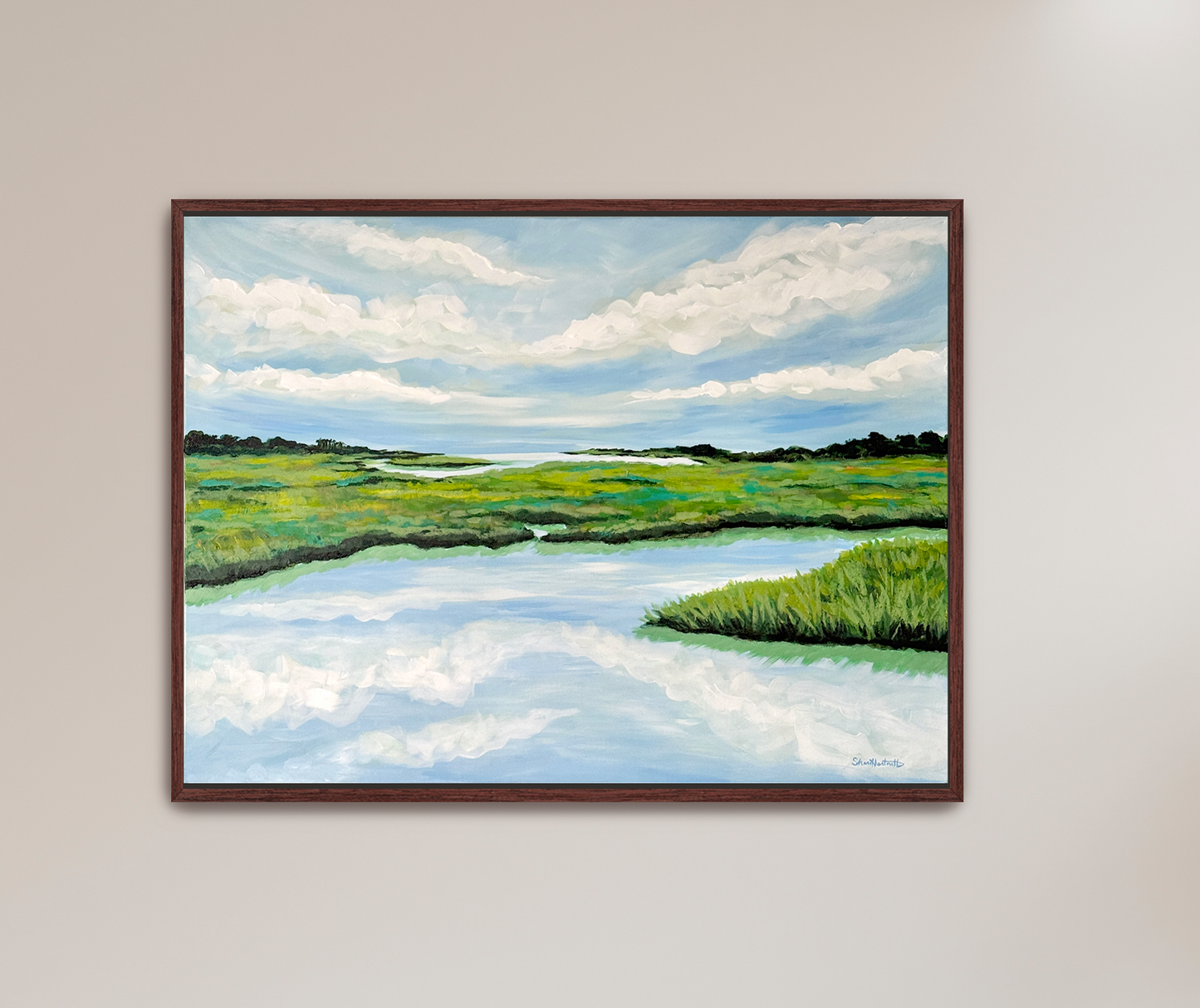 Endless Blue Marsh- Framed Canvas Prints