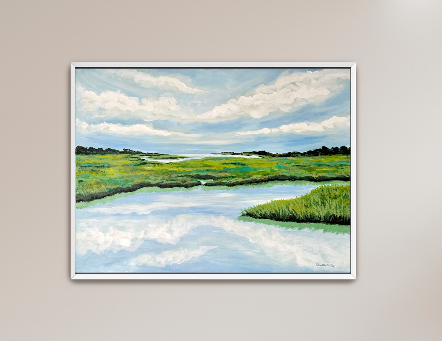 Endless Blue Marsh- Framed Canvas Prints