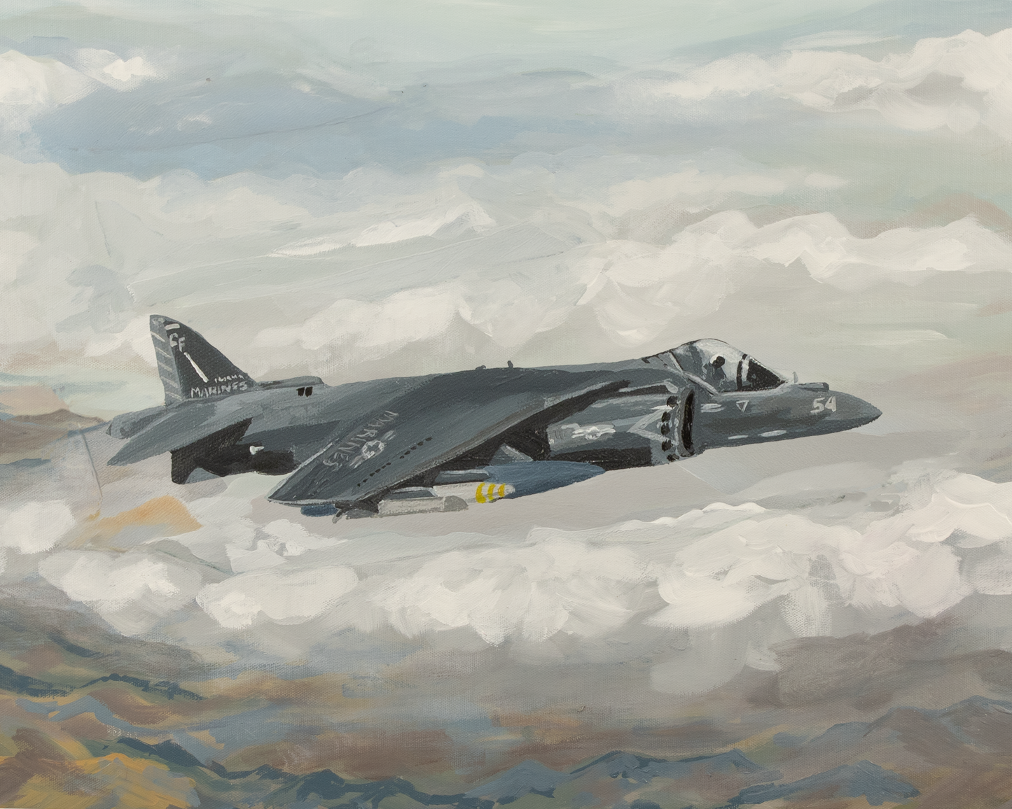 Harrier — AV-8B Marine Corps Vertical Takeoff Fighter Jet -Fine Art Print