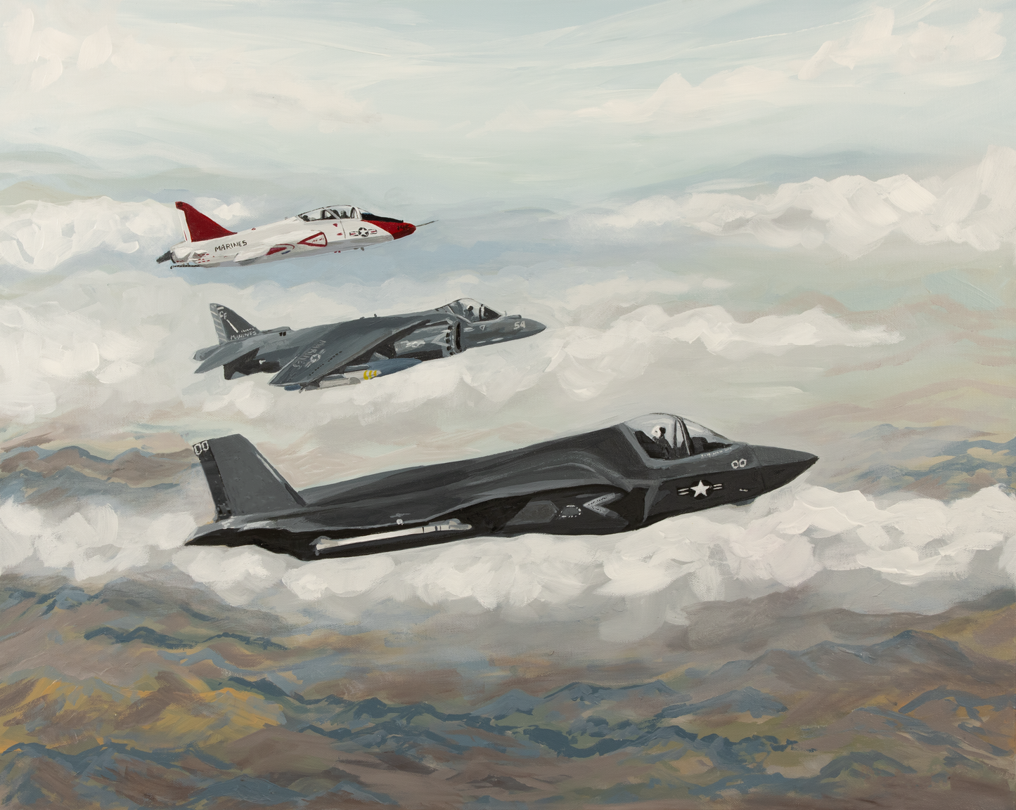 For My Pilot — F-35, Harrier & T-45 Marine Corps Aviator Fine Art Print