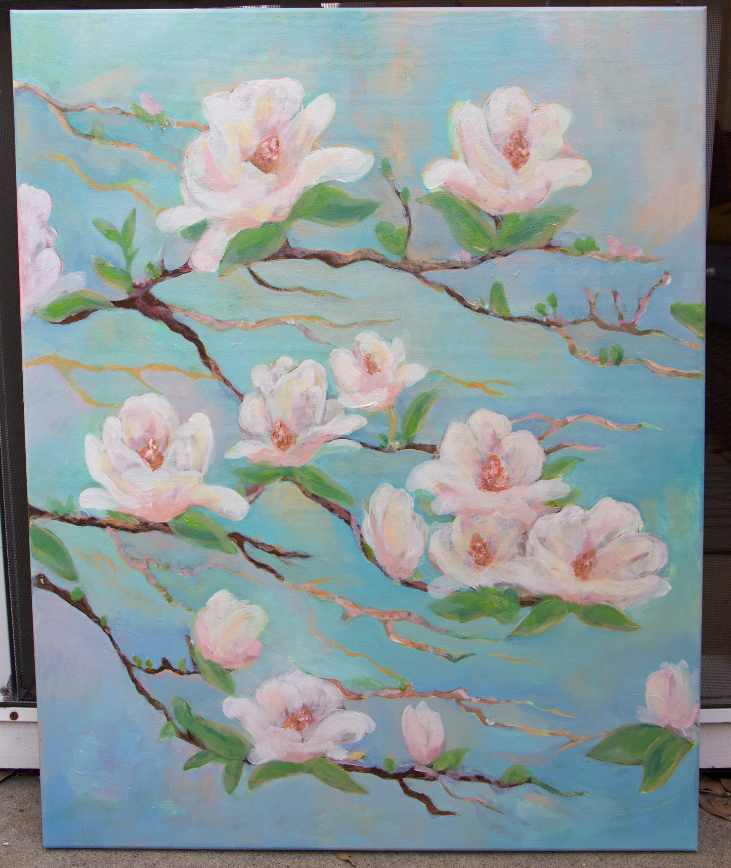 Original Oil Painting-Sweet Magnolia's