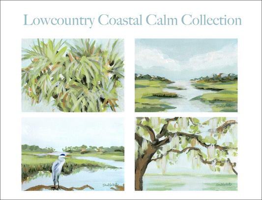 Lowcountry Coastal Calm Acrylic Painting Prints — Set of 4