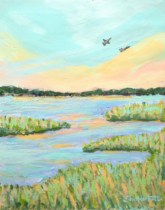 Freedom Marsh — F-35 & F-18 Over the Lowcountry Fine Art Print