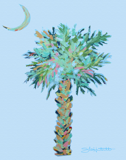 Palm and Moon — South Carolina Palmetto State Fine Art Print