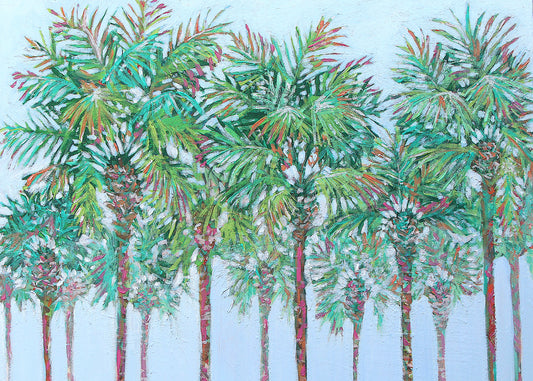 Under the Palms — Coastal Palm Tree Grove Fine Art Print