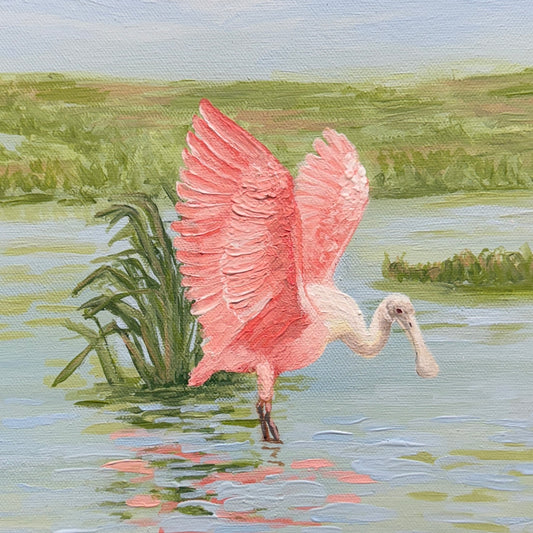 Roseate Spoonbill – Coastal Lowcountry Bird Acrylic Block Art Print | 4x4 Pack of 4 or 8x8 Pack of 2 | Wholesale Coastal Decor